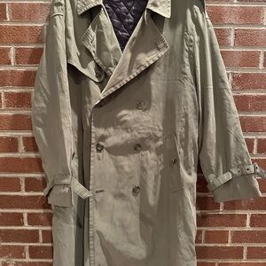 Gray Classic Trench Coat with Lapels‎ and Epaulettes